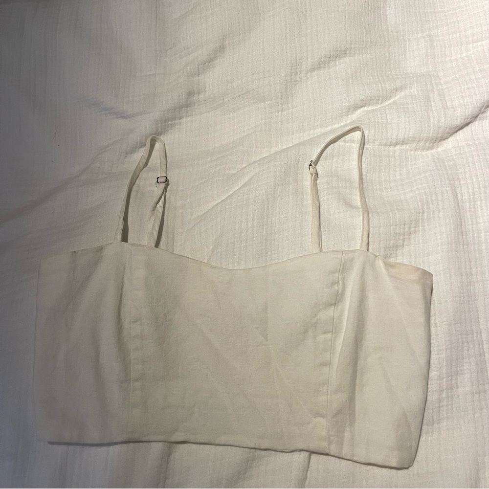 white cropped tank top